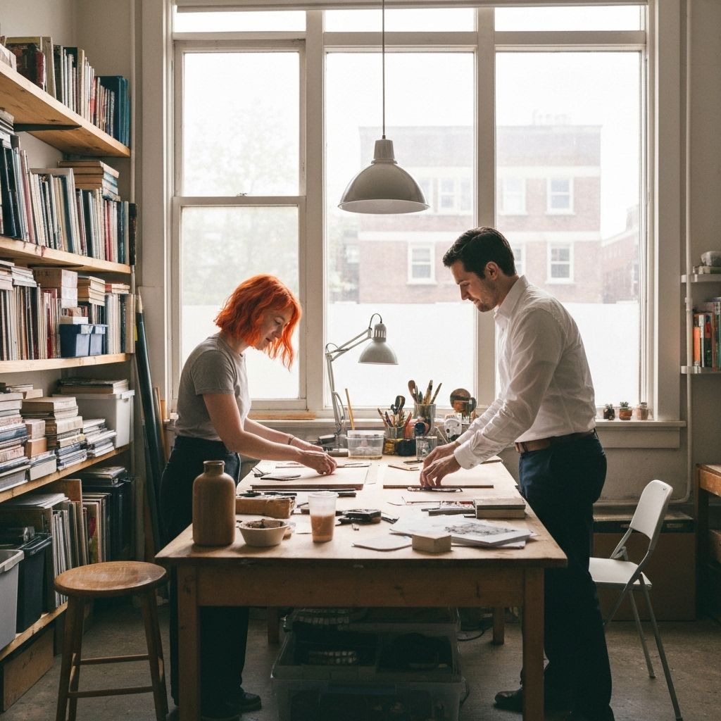 Founders crafting together in a cozy studio